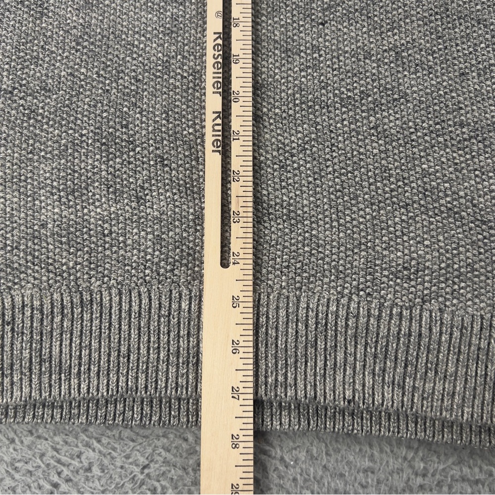 Gap Aran Sweater Women Large Heather Gray Crew Neck Chunky Cable Knit Fisherman - Picture 5 of 8